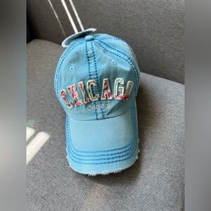 Robin Ruth Hat Cap Adjustable Blue  Original Heavy Stitch Teal Chicago NWT